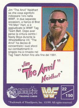 1991 Merlin WWF #22 Jim Neidhart Back