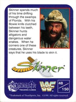 1991 Merlin WWF #48 Skinner Back