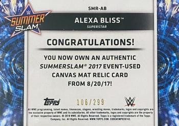 2018 Topps WWE - SummerSlam 2017 Mat Relics #SMR-AB Alexa Bliss Back