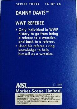 1989-90 Market Scene WWF Superstars of Wrestling Series 3 #16 Danny Davis Back