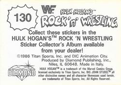 1986 Hulk Hogan's Rock 'n' Wrestling Stickers #130 A hollow cave - home base of operations for a bunch of low-down hijacking bandits! Back