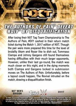 2018 Topps WWE NXT - Matches and Moments #32 The Authors of Pain Defeat #DIY by Disqualification Back
