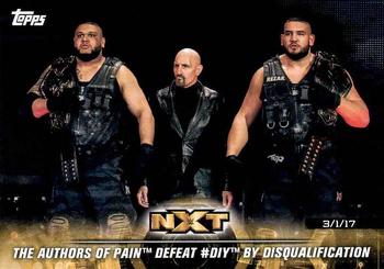 2018 Topps WWE NXT - Matches and Moments #32 The Authors of Pain Defeat #DIY by Disqualification Front