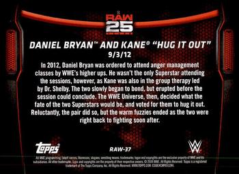 2018 Topps WWE Then Now Forever - 25 Years of Raw #RAW-37 Daniel Bryan and Kane 