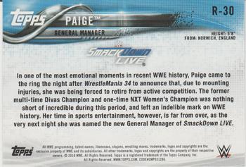 2018 Topps WWE Then Now Forever - Roster Update #R-30 Paige Back