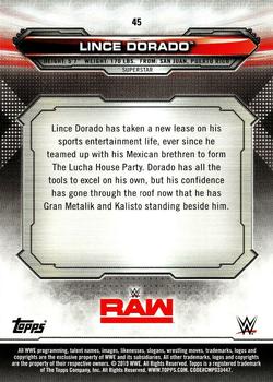 2019 Topps WWE RAW #45 Lince Dorado Back
