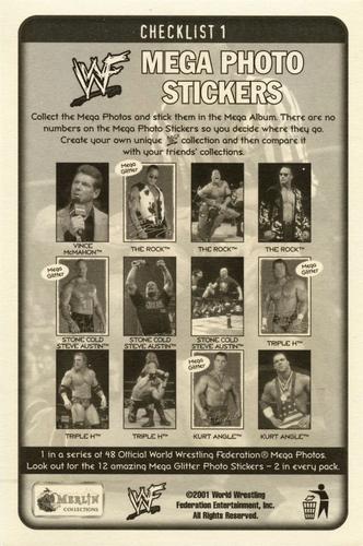 2001 Merlin WWF Mega Photo Stickers #NNO Kurt Angle Back