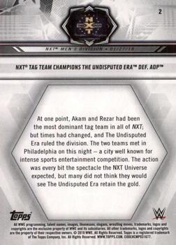 2019 Topps WWE NXT #2 NXT Tag Team Champions The Undisputed Era def. AOP Back