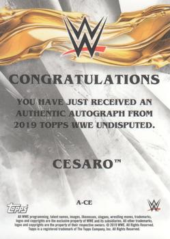 2019 Topps WWE Undisputed - Undisputed Autographs #A-CE Cesaro Back