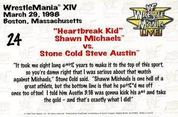 1999 Comic Images WWF Wrestlemania Live Photocards #24 Shawn Michaels / Steve Austin Back