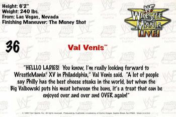 1999 Comic Images WWF Wrestlemania Live Photocards #36 Val Venis Back