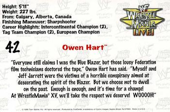 1999 Comic Images WWF Wrestlemania Live Photocards #42 Owen Hart Back