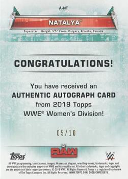2019 Topps WWE Women's Division - Autographs Gold #A-NT Natalya Back