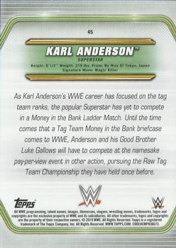 2019 Topps WWE Money in the Bank - Bronze #45 Karl Anderson Back