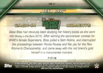 2019 Topps WWE Money in the Bank - Cash-In Moments #CM-11 Alexa Bliss Back