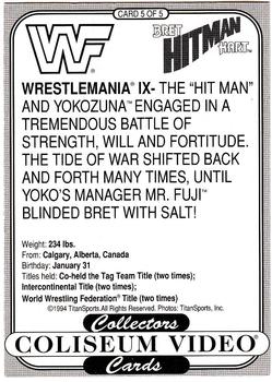 1994 Coliseum Video Bret Hitman Hart #5 Bret Hitman Hart Back
