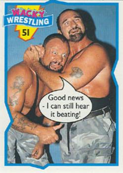 1993 Topps Wacky Wrestling #51 The Bushwhackers Front