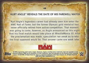 2020 Topps Road to WrestleMania - Foilboard #48 Kurt Angle Reveals the Date of his Farewell Match Back