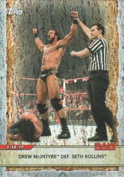 2020 Topps Road to WrestleMania - Foilboard #50 Drew McIntyre Def. Seth Rollins Front