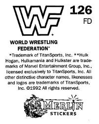 1992 Merlin WWF Stickers (England) #126 Nailz Back
