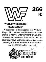 1992 Merlin WWF Stickers (England) #266 Owen Hart / Koko B. Ware / Frankie Back