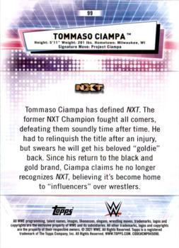 2021 Topps Chrome WWE #99 Tommaso Ciampa Back