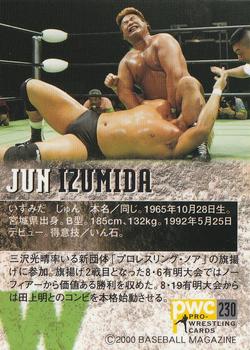 2000 BBM Pro Wrestling #230 Jun Izumida Back
