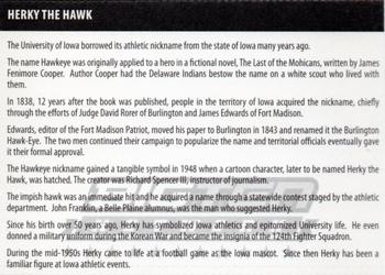 2007-08 Iowa Hawkeyes #NNO Herky The Hawk Back