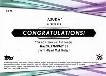 2021 Topps WWE - Mat Relics Dark Green #MR-AS Asuka Back
