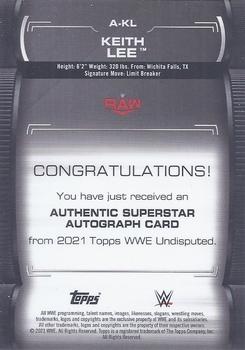2021 Topps WWE Undisputed - Superstar Roster Autographs #A-KL Keith Lee Back