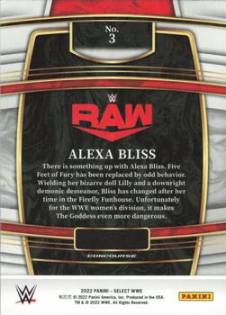 2022 Panini Select WWE #3 Alexa Bliss Back