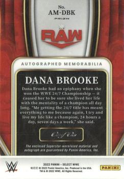2022 Panini Select WWE - Autographed Memorabilia Black Prizms #AM-DBK Dana Brooke Back