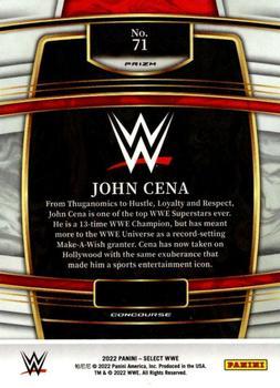 2022 Panini Select WWE - Orange Flash Prizms #71 John Cena Back