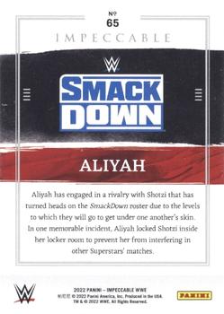2022 Panini Impeccable WWE #65 Aliyah Back