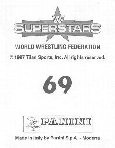 1997 Panini WWF Superstars Stickers #69 Bret Hart / Owen Hart Back