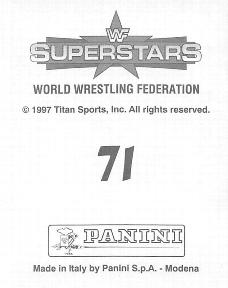 1997 Panini WWF Superstars Stickers #71 Bret Hart / Owen Hart Back