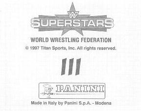 1997 Panini WWF Superstars Stickers #111 Ahmed Johnson / Triple H Back