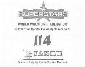 1997 Panini WWF Superstars Stickers #114 The Rock Back