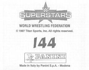 1997 Panini WWF Superstars Stickers #144 Road Warrior Animal / Owen Hart Back