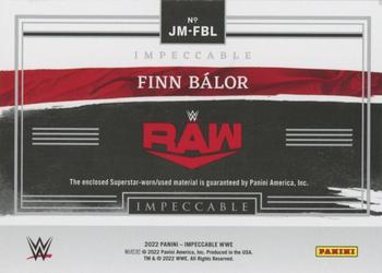 2022 Panini Impeccable WWE - Jumbo Materials #JM-FBL Finn Balor Back