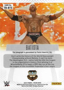 2023 Panini Prizm WWE - Throwback Signatures #TB-BTS Batista Back