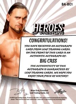 2023 Leaf Heroes of Wrestling - Autographs Red #BA-BC1 Big Cass Back