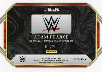 2023 Panini Select WWE - Ringside Action Signatures Tie-Dye Prizms #RA-APC Adam Pearce Back