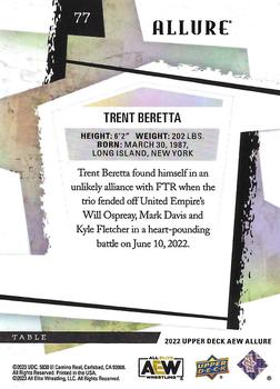 2022 Upper Deck Allure AEW - Table #77 Trent Beretta Back