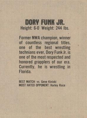 1981 Wrestling Super Stars #NNO Dory Funk Jr. Back