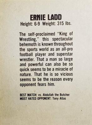 1981 Wrestling Super Stars #NNO Ernie Ladd Back