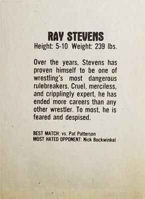 1981 Wrestling Super Stars #NNO Ray Stevens Back