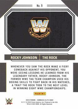 2023 Donruss Elite WWE - Family Lineage Green #9 The Rock / Rocky Johnson Back