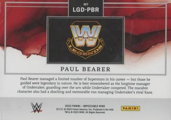 2023 Panini Impeccable WWE - WWE Legends Logo Silver #LGD-PBR Paul Bearer Back