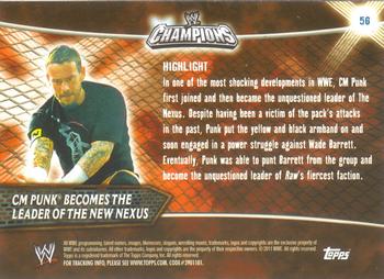 2011 Topps WWE Champions #56 CM Punk Becomes the Leader of Nexus Back